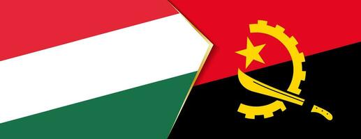 Hungary and Angola flags, two vector flags.