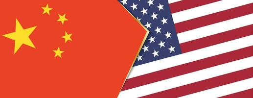 China y Estados Unidos banderas, dos vector banderas