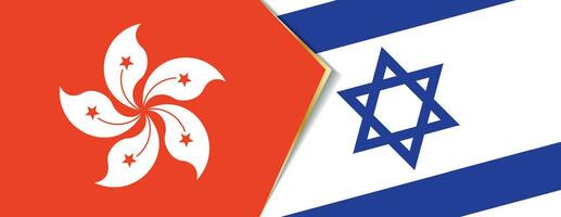 Hong Kong and Israel flags, two vector flags.