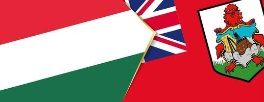 Hungría y islas Bermudas banderas, dos vector banderas