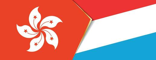 Hong Kong and Luxembourg flags, two vector flags.