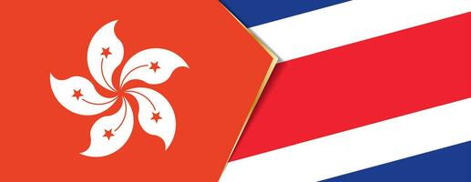 Hong Kong and Costa Rica flags, two vector flags.