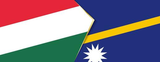 Hungary and Nauru flags, two vector flags.