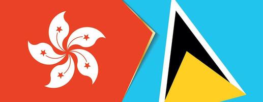 Hong Kong and Saint Lucia flags, two vector flags.