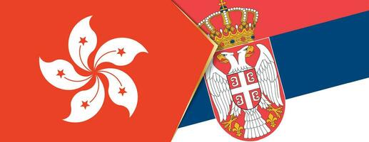 hong kong y serbia banderas, dos vector banderas