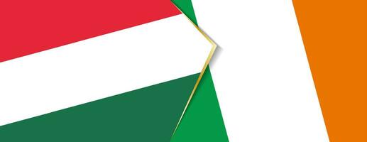 Hungary and Ireland flags, two vector flags.