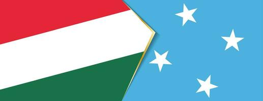 Hungary and Micronesia flags, two vector flags.