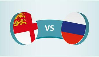 Sark versus Russia, team sports competition concept. vector