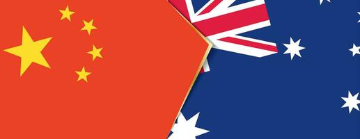 China and Australia flags, two vector flags.