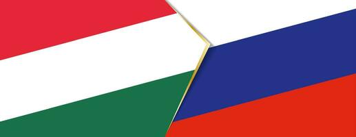 Hungary and Russia flags, two vector flags.