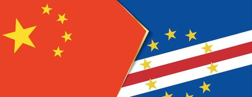 China and Cape Verde flags, two vector flags.