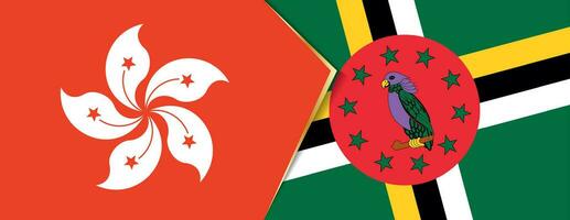 Hong Kong and Dominica flags, two vector flags.