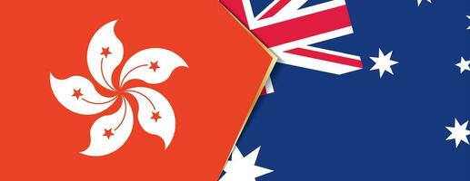 Hong Kong and Australia flags, two vector flags.