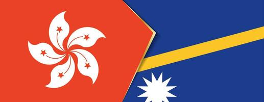 hong kong y nauru banderas, dos vector banderas