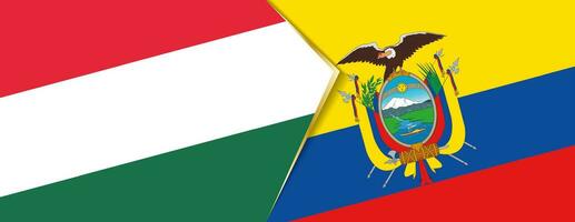 Hungary and Ecuador flags, two vector flags.