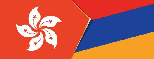 Hong Kong and Armenia flags, two vector flags.