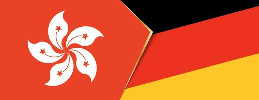 Hong Kong and Germany flags, two vector flags.