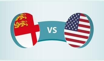 Sark versus USA, team sports competition concept. vector