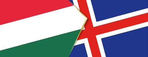 Hungary and Iceland flags, two vector flags.