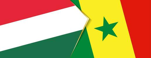 Hungary and Senegal flags, two vector flags.