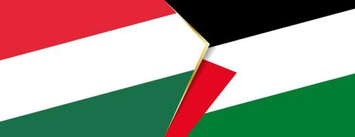 Hungría y Palestina banderas, dos vector banderas