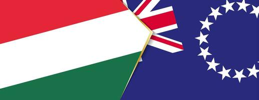 Hungary and Cook Islands flags, two vector flags.