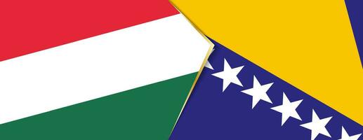 Hungary and Bosnia and Herzegovina flags, two vector flags.