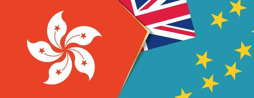 hong kong y tuvalu banderas, dos vector banderas