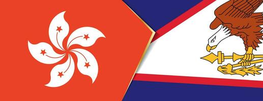 Hong Kong and American Samoa flags, two vector flags.