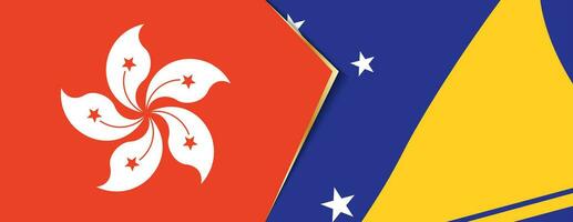 hong kong y tokelau banderas, dos vector banderas