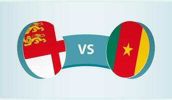 Sark versus Cameroon, team sports competition concept. vector