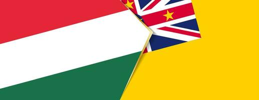 Hungary and Niue flags, two vector flags.