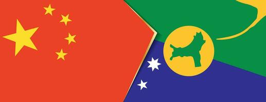 China and Christmas Island flags, two vector flags.