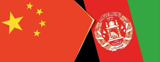 China and Afghanistan flags, two vector flags.