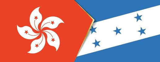 Hong Kong and Honduras flags, two vector flags.