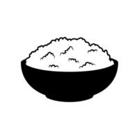 cuenco de arroz icono aislado en blanco antecedentes vector