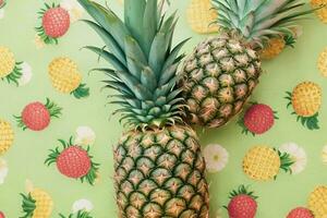 Pineapple. background. AI Generative Pro Photo