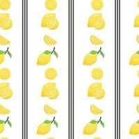 Seamless pattern with lemons and leaves. Can use for  banners, cards,wallpapers,. Summer colorful background.Vector illustration vector