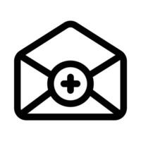 Envelope-plus vector icon on white background