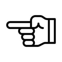 pointing left vector icon on a white background