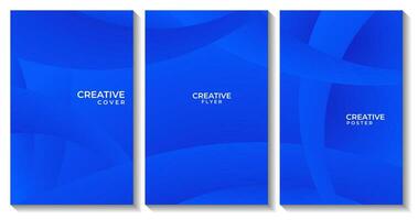 modern abstract cover flyer poster with blue gradient wave background vector