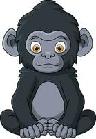 Cute gorilla cartoon on white background vector