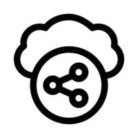 cloud share vector icon on white background