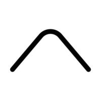 angle up vector icon on white background