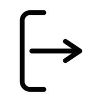 exit vector icon on white background