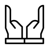 open hands vector icon on a white background
