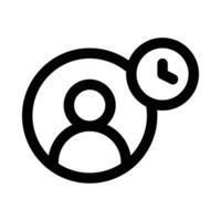 user time vector icon on white background
