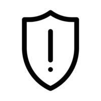 shield exclamation vector icon on white background
