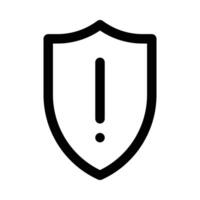 shield exclamation vector icon on white background