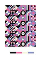 a colorful pattern with geometric shapes and colors vector